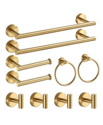 10Pieces 16" Bathroom Hardware Set Towel Bar Toilet Paper Holder Robe Hook