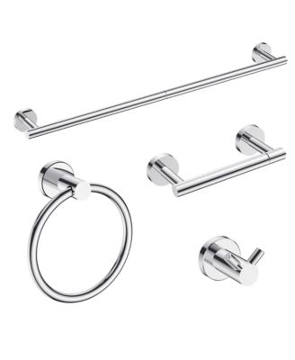 4 Piece 24" Bathroom Hardware Set Towel Bar