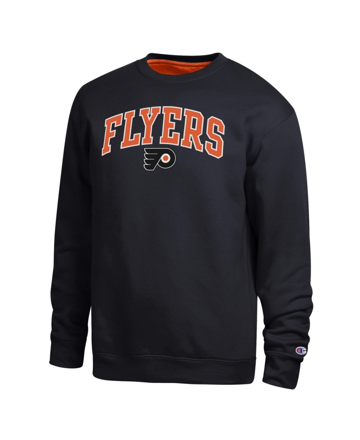 Champion Men's Philadelphia Flyers Brushed-Interior Crewneck Sweatshirt - Black, Orange