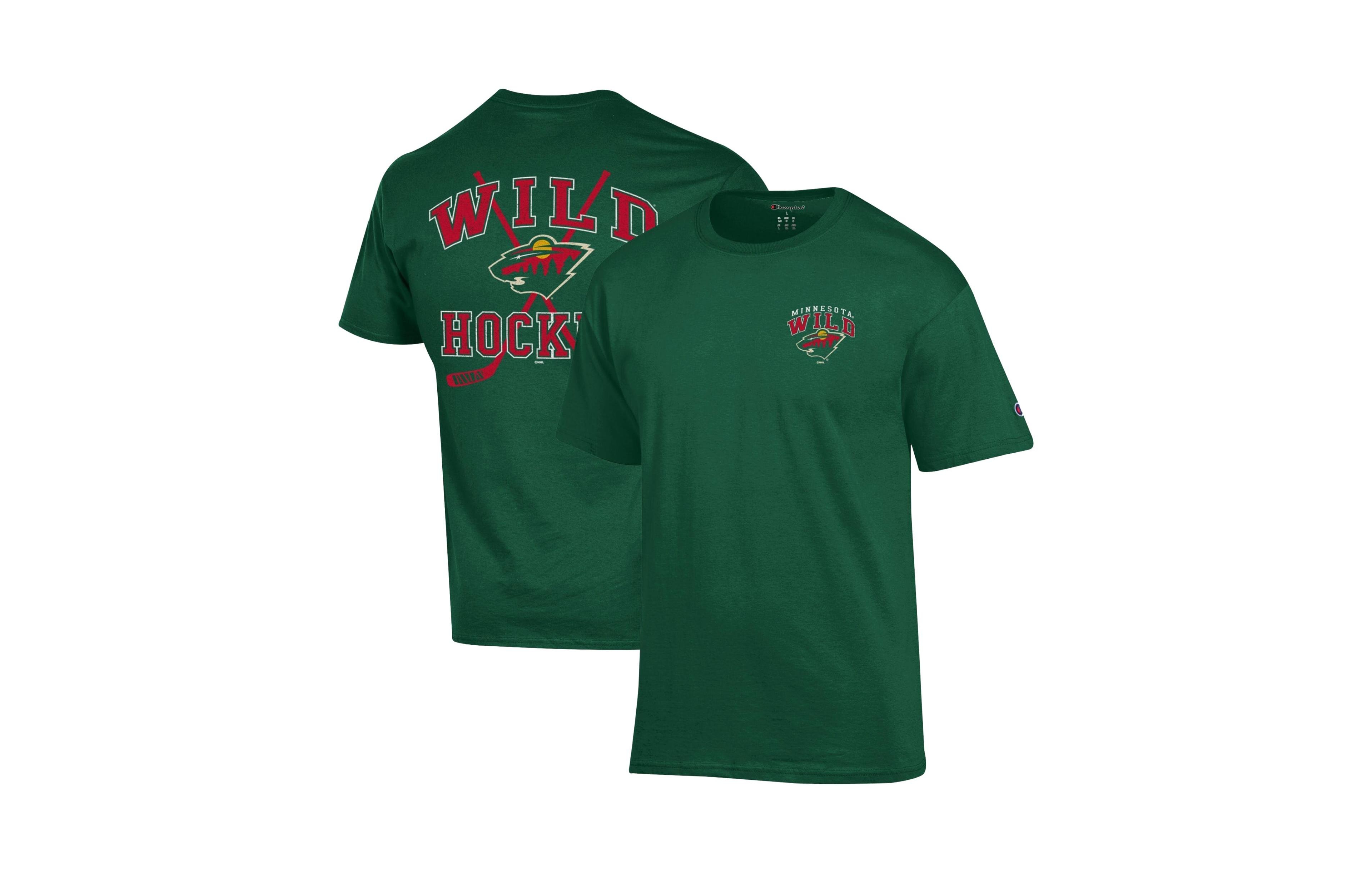 Champion Men's Minnesota Wild Stick With It Jersey Oversized-Graphic T-Shirt