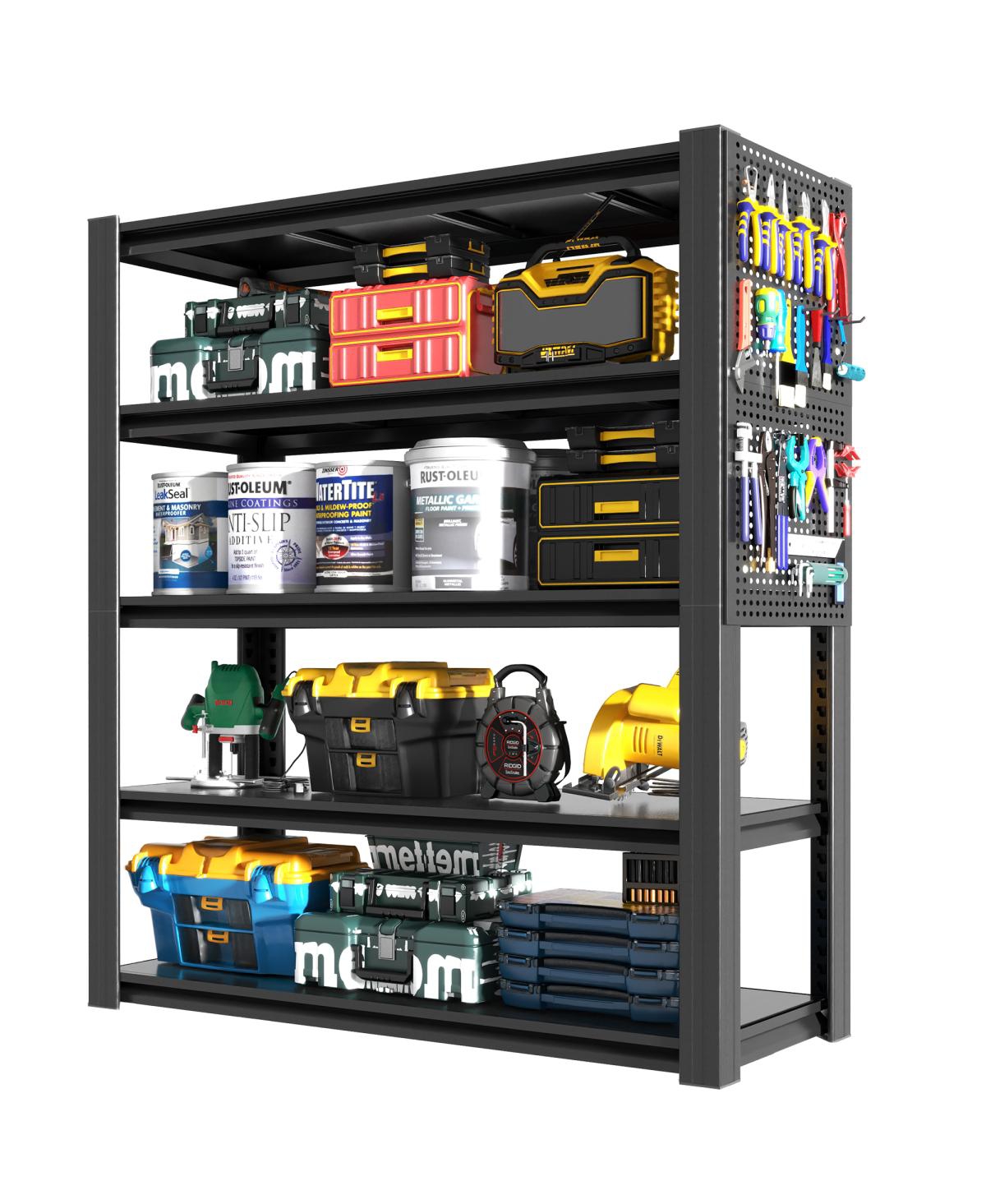 Streamdale Furniture 72"H 5-Tier Heavy-Duty Storage Shelving with Pegboard for Garage and Warehouse