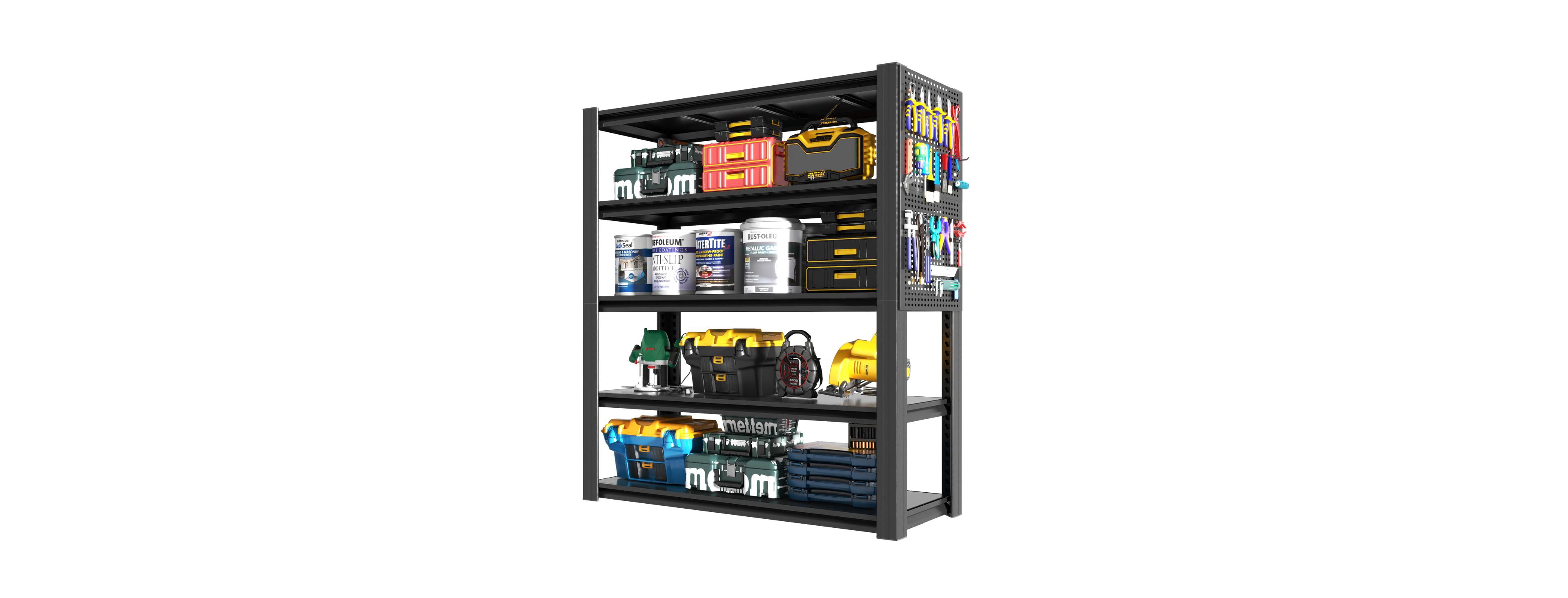 Streamdale Furniture 72"H 5-Tier Heavy-Duty Storage Shelving with Pegboard for Garage and Warehouse