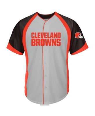 Men's  Gray Cleveland Browns Big & Tall Button-Up Raglan Fashion Top