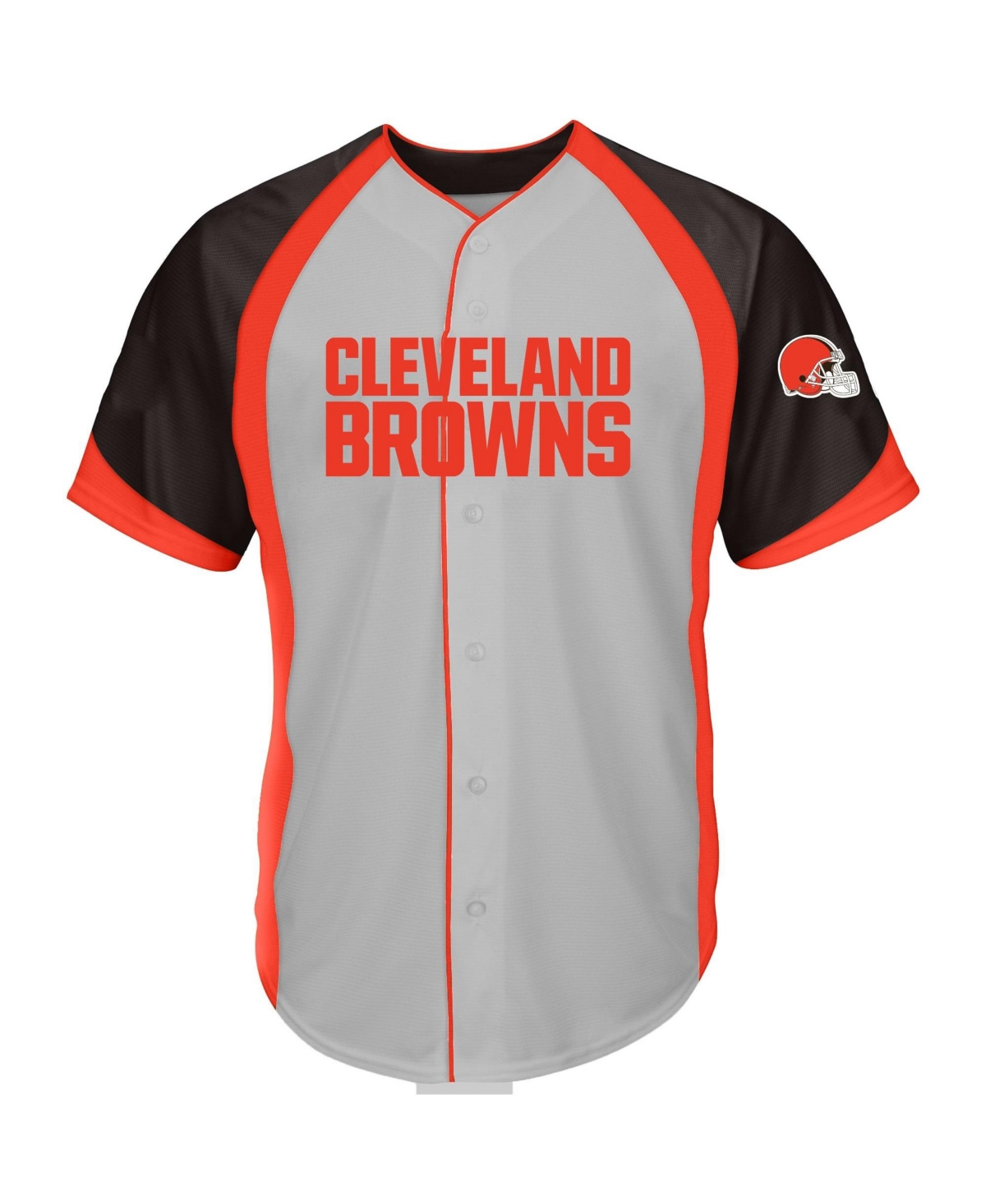 Fanatics Men's Big & Tall Cleveland Browns Raglan V-Neck T-Shirt - Gray, Brown