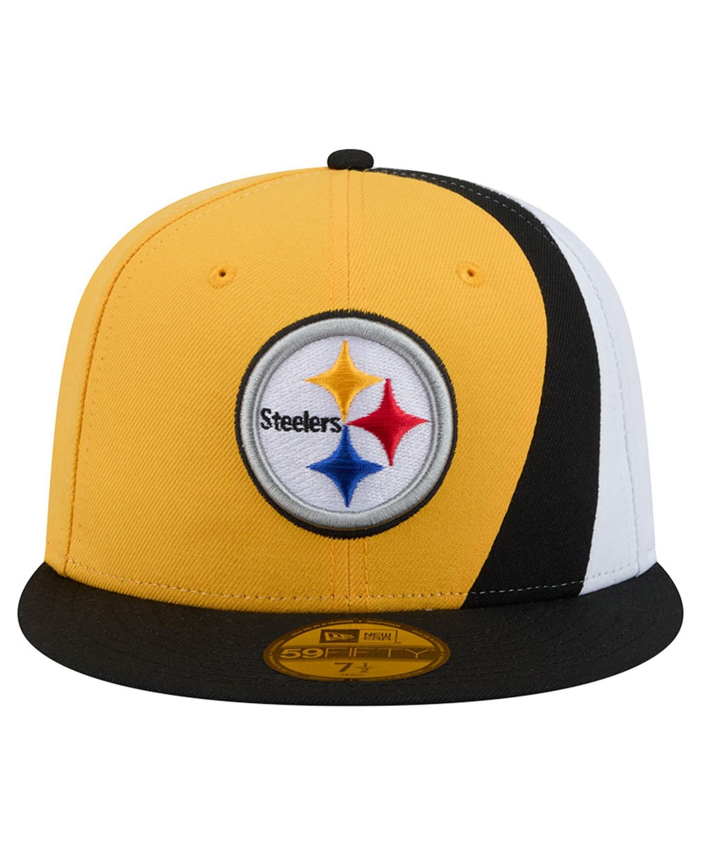 Мужская кепка New Era Gold/Black Pittsburgh Steelers Shock 59FIFTY Fitted Hat — фото 2