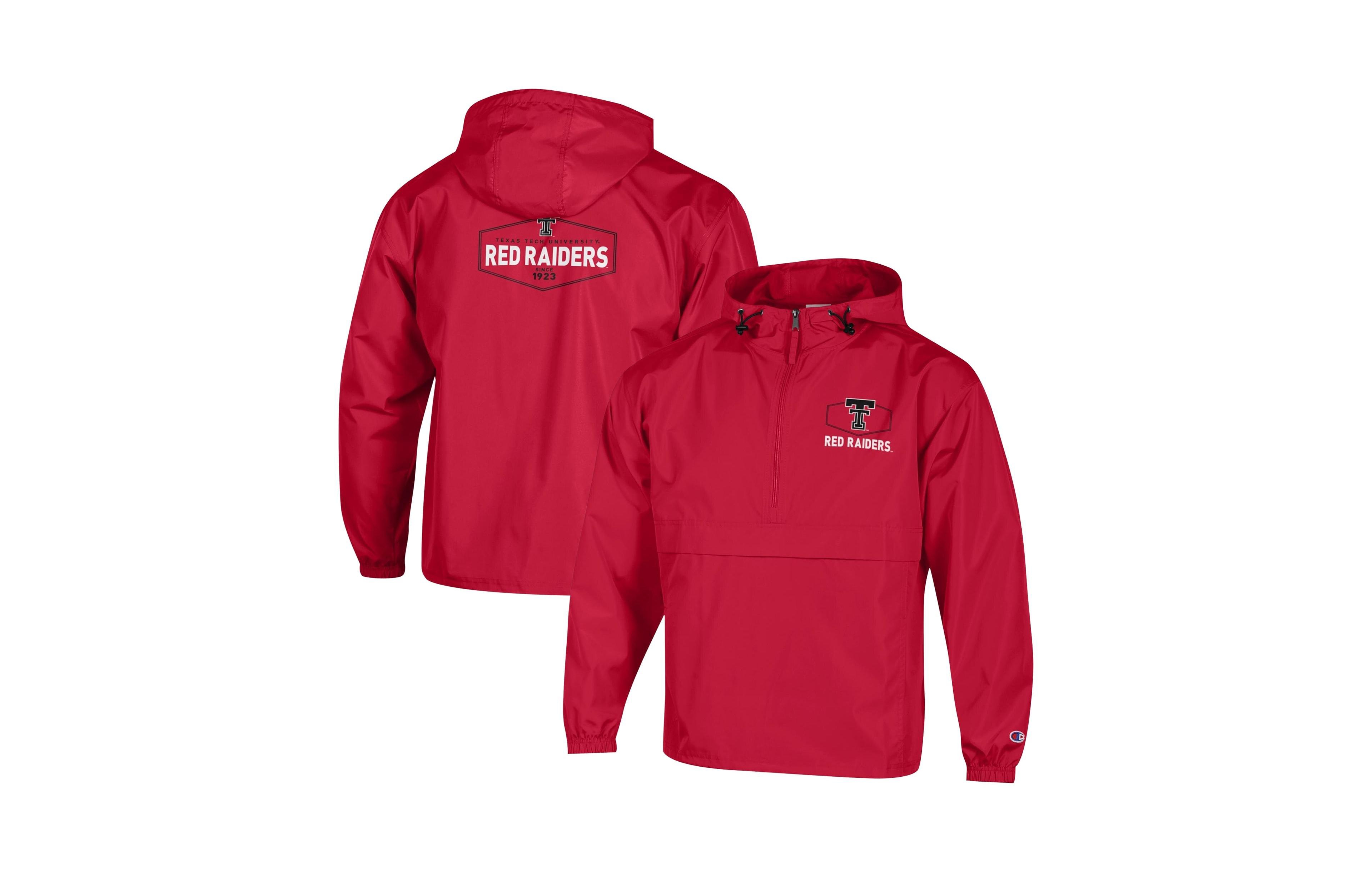 Champion Men's Delay Texas Tech Red Raiders Packable Hooded Half-Zip Jacket