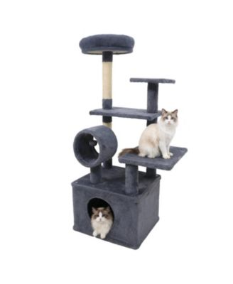 48 Inch Multi-Level Kitten Tower with Large Private Condo Jute Posts and Thick Padded Perch