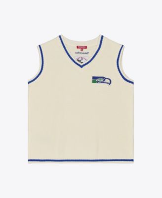Women's Cream Seattle Seahawks Retro Roots V-Neck Sweater Vest
