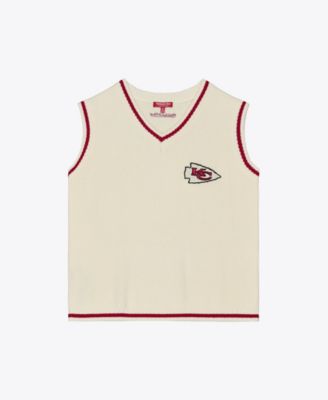 Women's Cream Kansas City Chiefs Retro Roots V-Neck Sweater Vest