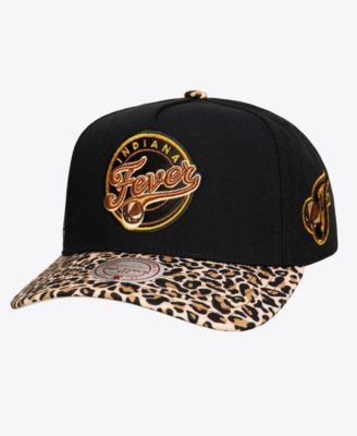 Men's and Women's  Black Indiana Fever Cheetah Pro Snapback Hat