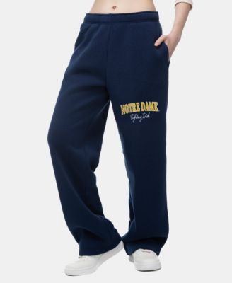 Women's  Navy Notre Dame Fighting Irish Wordmark Fleece Sweatpants