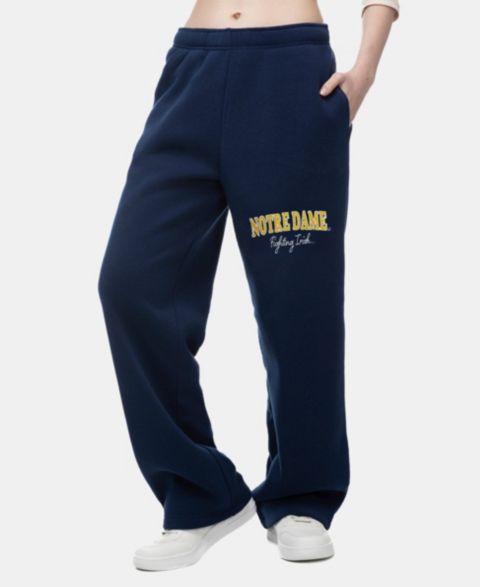 Женские брюки ZooZatz Navy Notre Dame Fighting Irish Wordmark Fleece Sweatpants