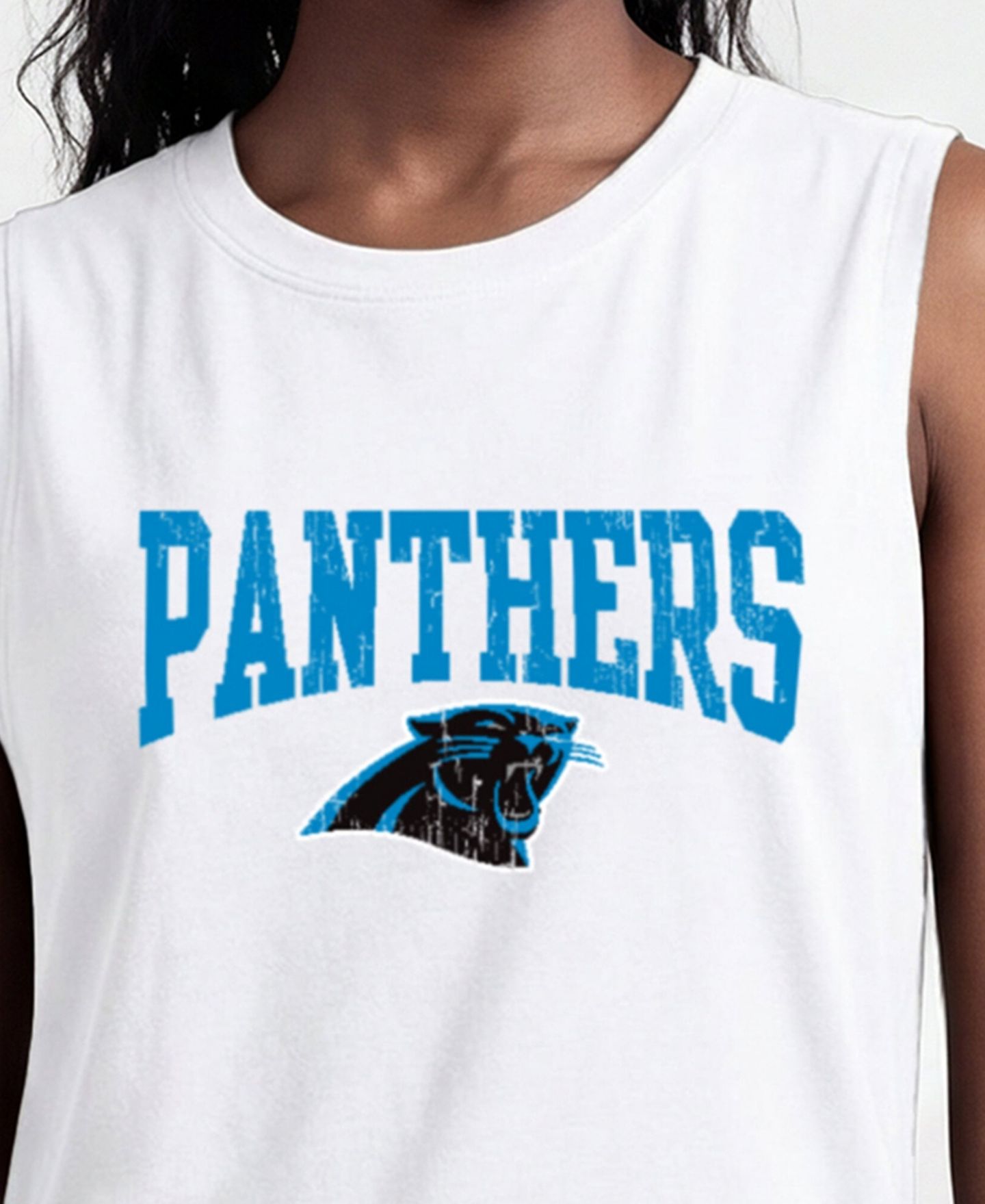 Женский топ Champion White Carolina Panthers Muscle — фото 5
