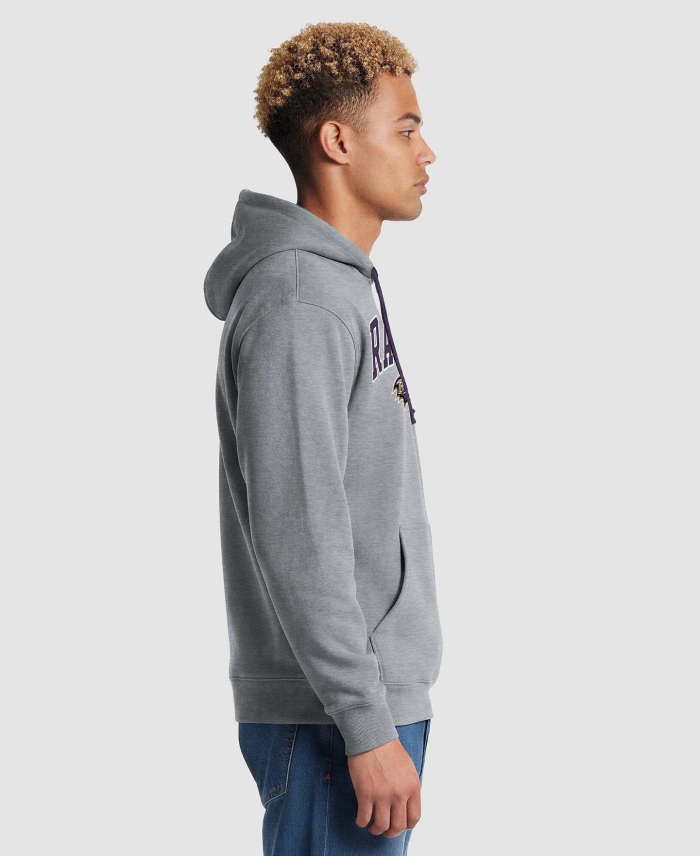Мужское худи Champion Heather Gray/Purple Baltimore Ravens Contrast — фото 5