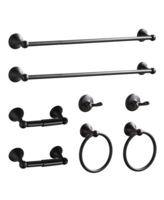 8 Pieces Bathroom Hardware Set Brushed Nickel Towel Bars Wall Mount