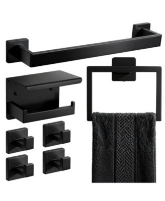7 Piece 16" Bathroom Hardware Set Towel Bar Ring Toilet Paper Holder Hooks