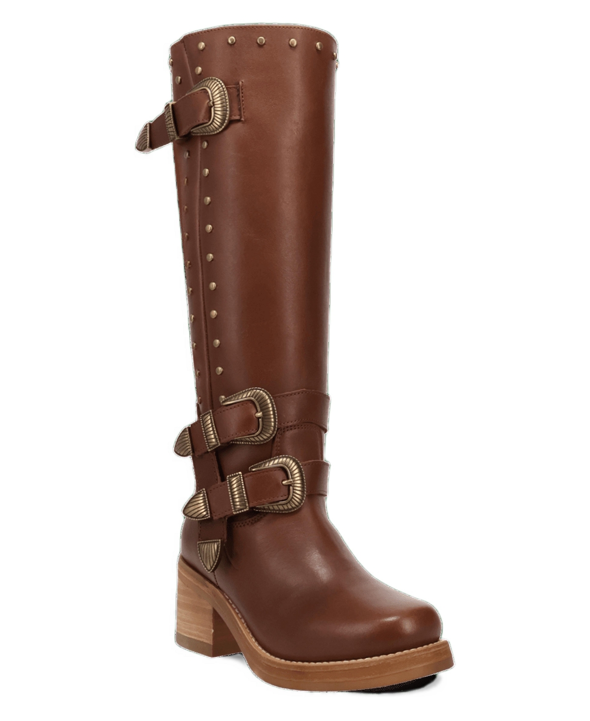 Dingo Women's Fillmore Knee-High Western Studded Boots - Brown