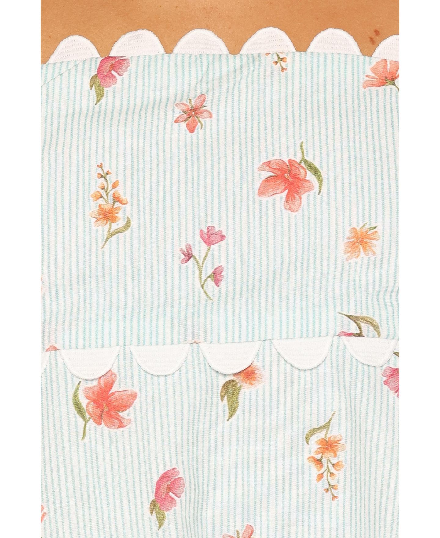 Женский комплект Petal and Pup Kyle Strapless High-Waisted Cotton Top and Shorts, 2-Piece Set, цвет: Синий полосатый — фото 8