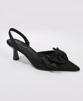 Michaela Satin Bow Slingback Pumps
