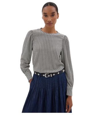 Women's Emily Check Puff Sleeve Top