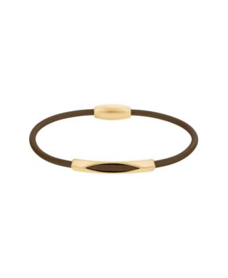 Women's Gold-Tone Leather Magnetic Bar Bracelet