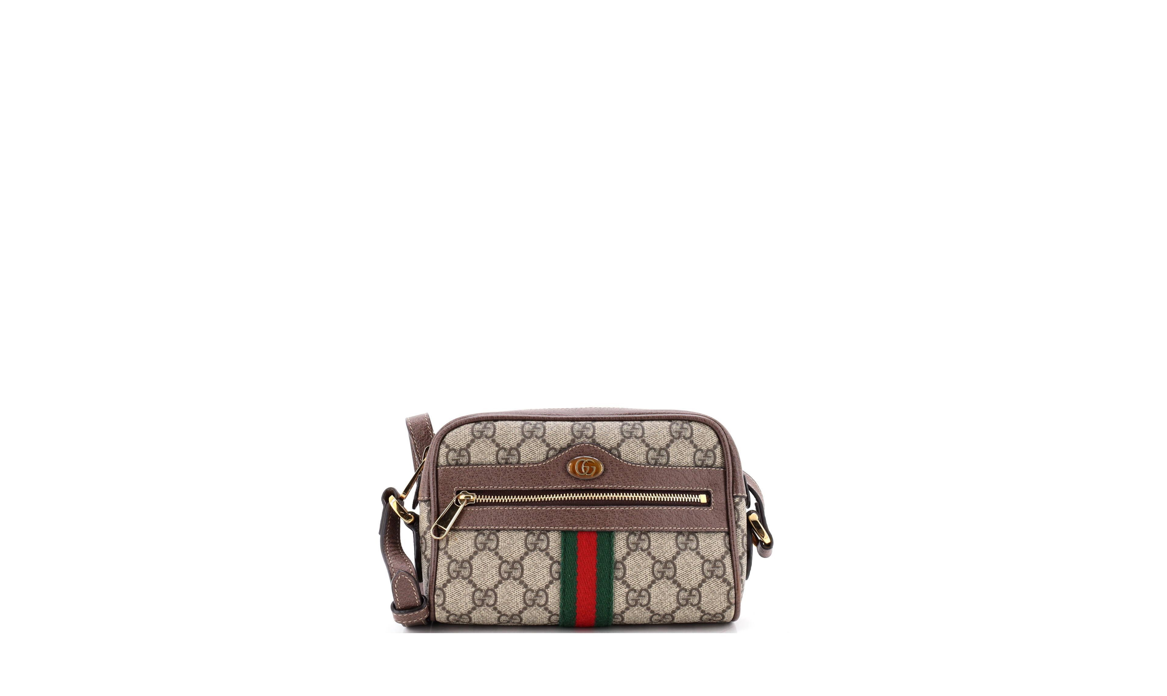 Pre-Owned Gucci Mini Ophidia Gg Coated Canvas Crossbody Shoulder Bag