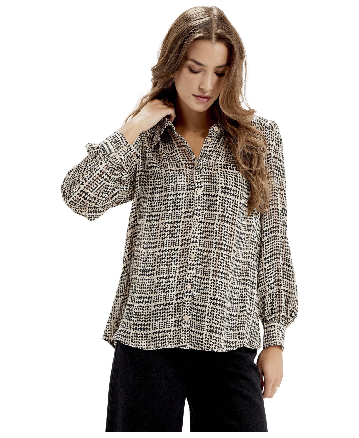 Women's Melina Long Sleeve Chiffon Blouse
