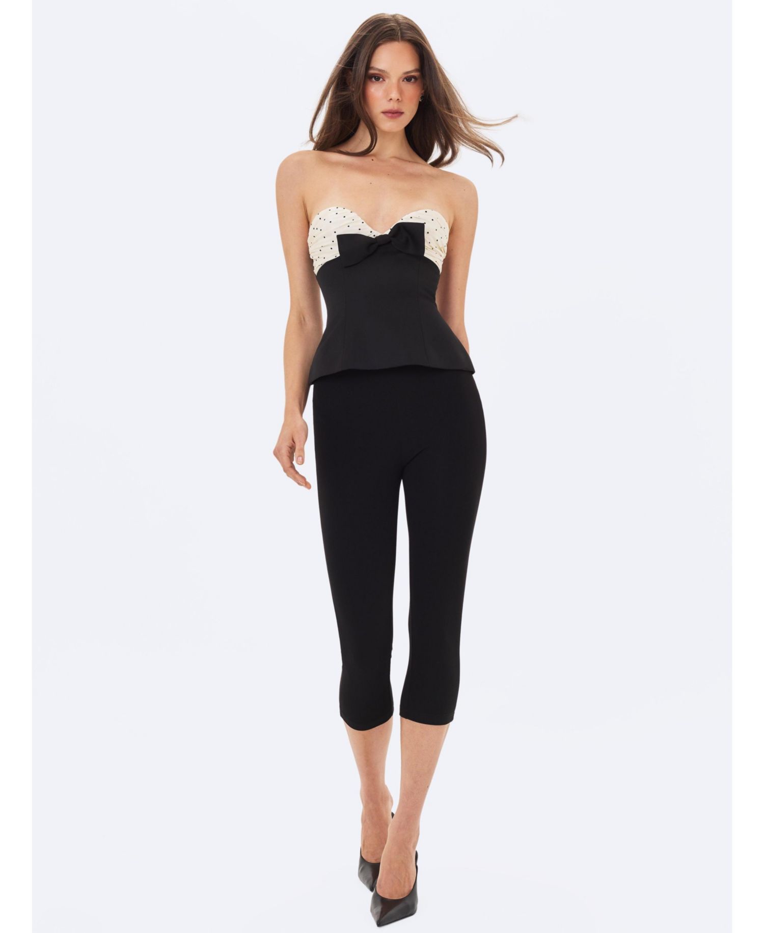Women's Ulrike Polka Dot Sweetheart Peplum Top