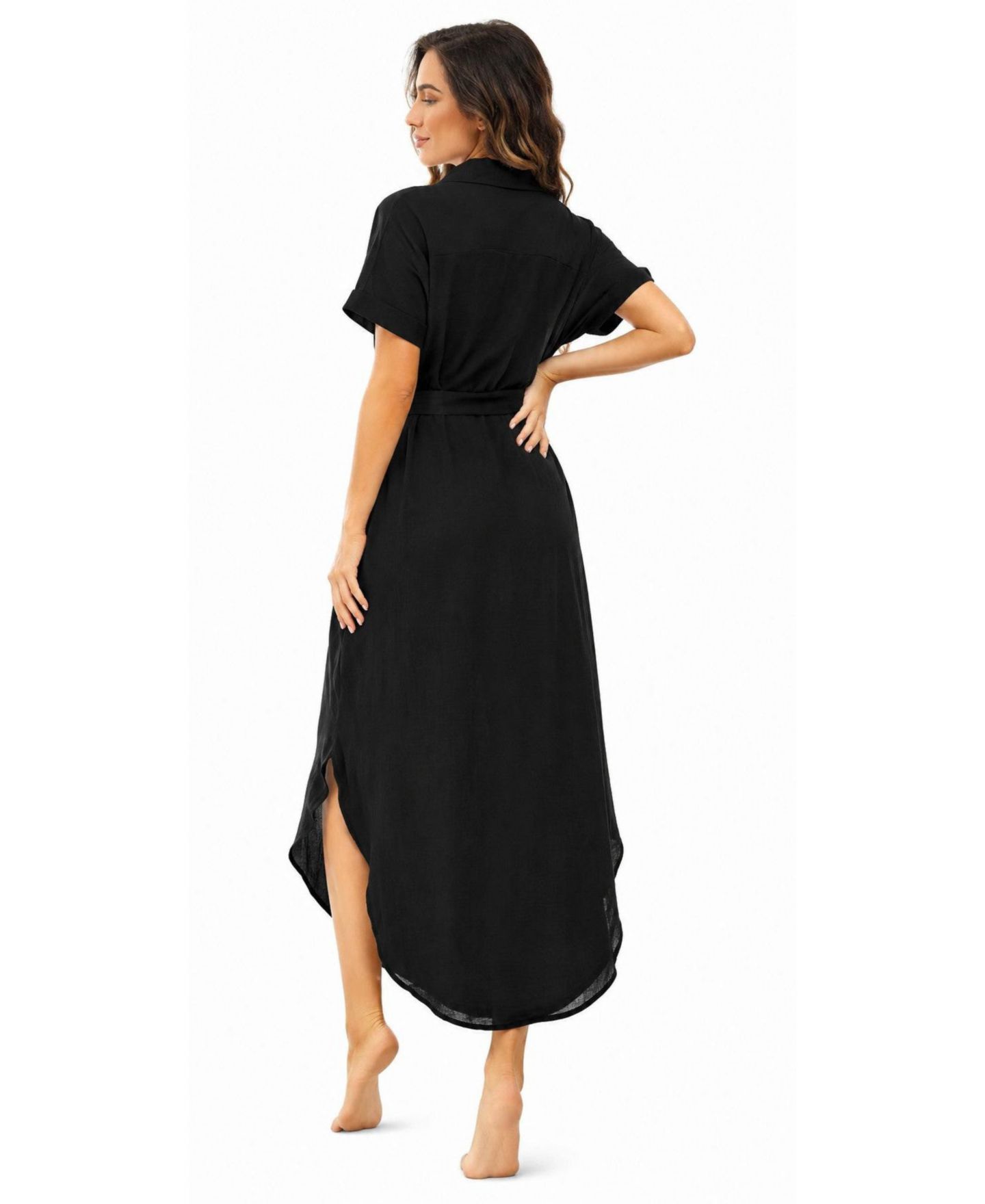 Женское платье Gallery Seven Chic Swimsuit Coverup Maxi, цвет: Чёрный — фото 4