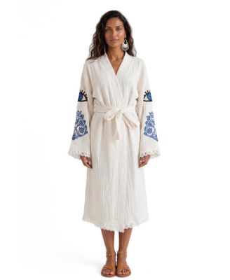 Women's Iris Mandala Jacquard V-Neck Long-Sleeve Robe