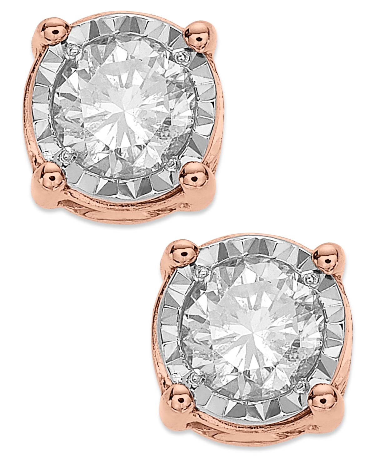 Diamond Stud Earrings (3/4 ct. t.w.) in 14k White, Yellow or Rose Gold - Rose Gold