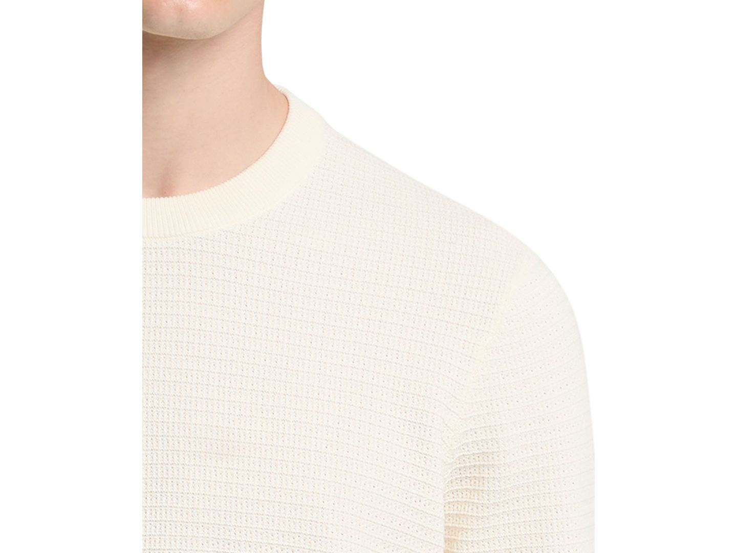 Мужской свитер Michael Kors Textured Cotton Crewneck, цвет: Костяной — фото 2