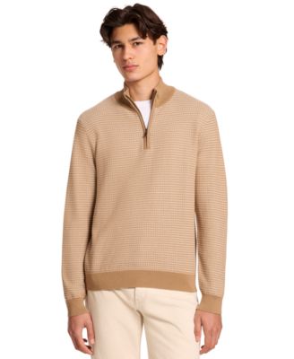 Men's Quarter-Zip Waffle-Knit Sweater