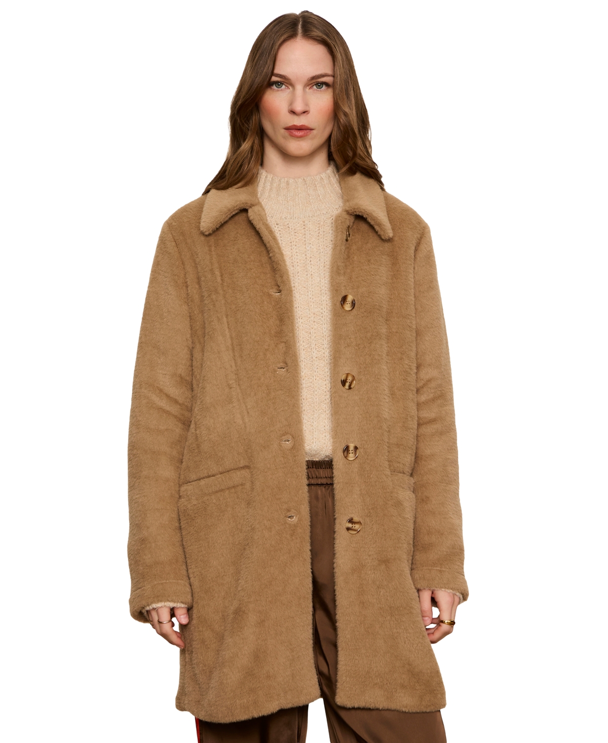 Sanctuary Women's Upside Faux Fur Mid-Length Jacket
