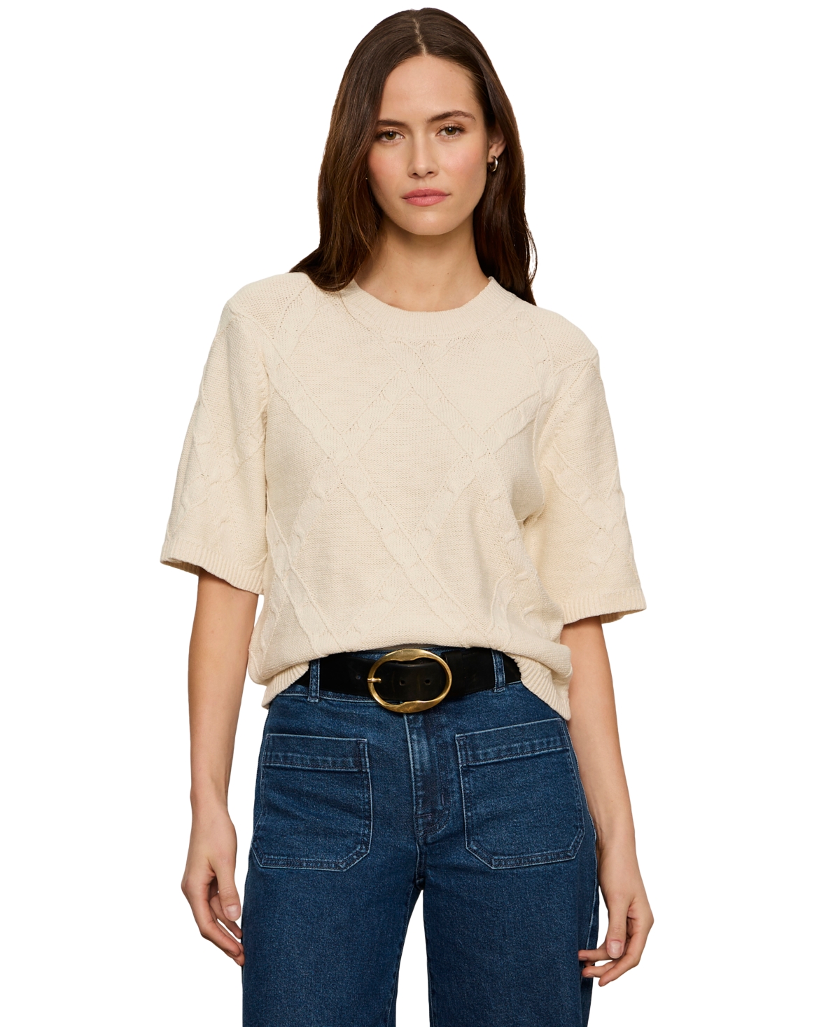 Sanctuary Women's Short-Sleeve Cotton Sweater T-Shirt