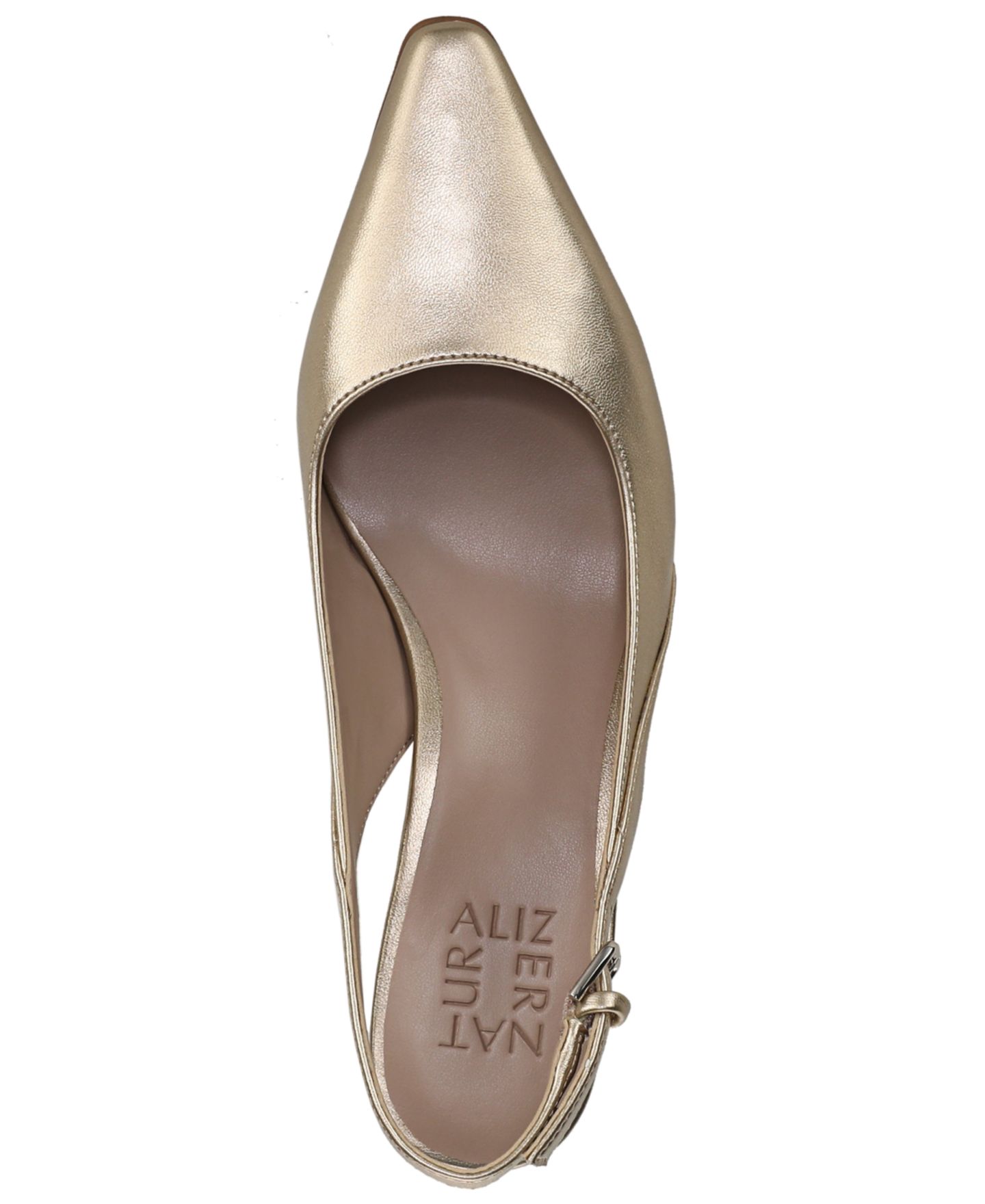 Женские туфли Naturalizer Tansy Slingback Snip Toe Pumps, цвет: Шампань золотой кожаный — фото 4