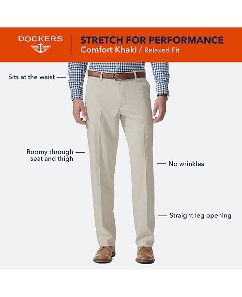 Dockers Men's Comfort Relaxed Fit Khaki Stretch Pants & Reviews - Pants ...