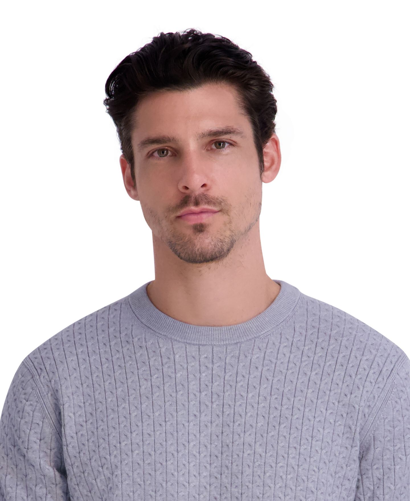 Мужской свитер KARL LAGERFELD PARIS Textured Crewneck, цвет: Меланжевый серый — фото 4