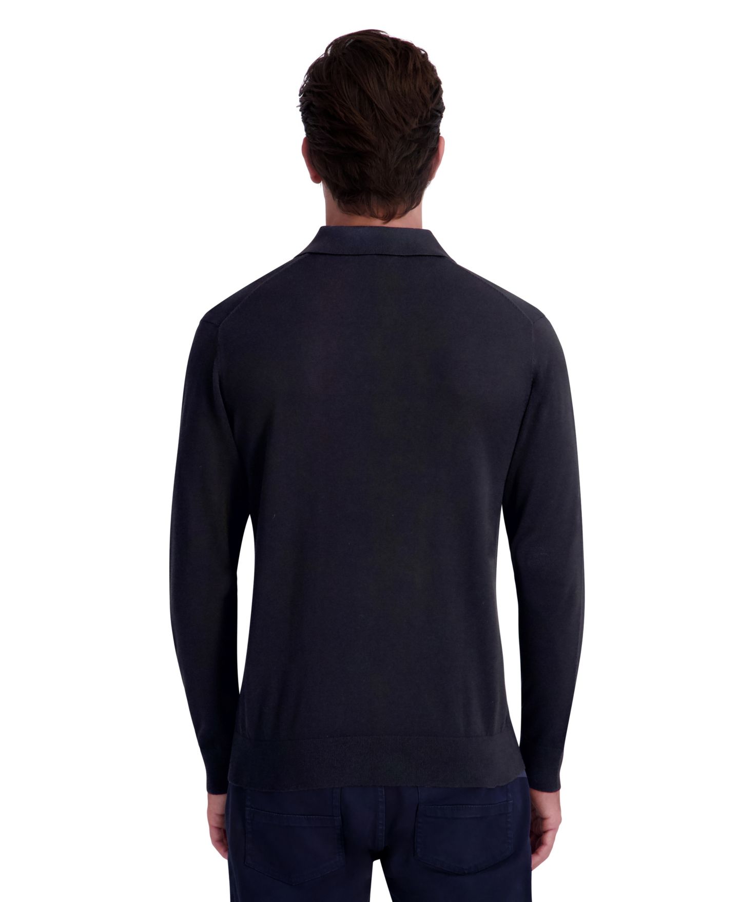 Мужской свитер KARL LAGERFELD PARIS Fine Gauge Blend Johnny Collar, цвет: Чёрный — фото 5