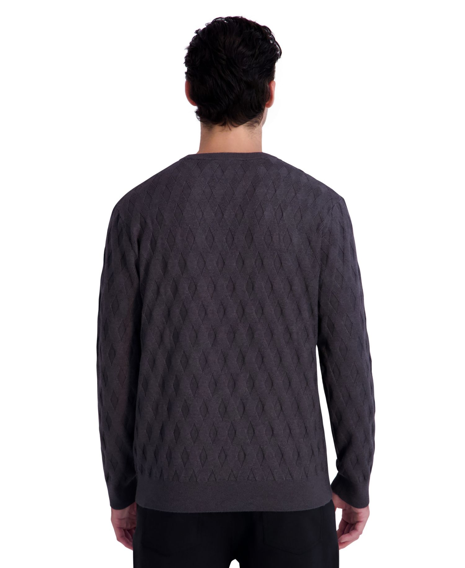 Men's Diamond Texture Crewneck Sweater