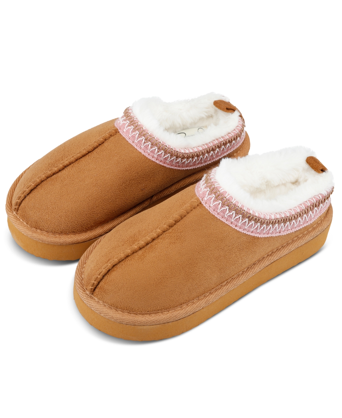 Jessica Simpson Women's Platform Memory-Foam Faux-Suede Clog Slippers