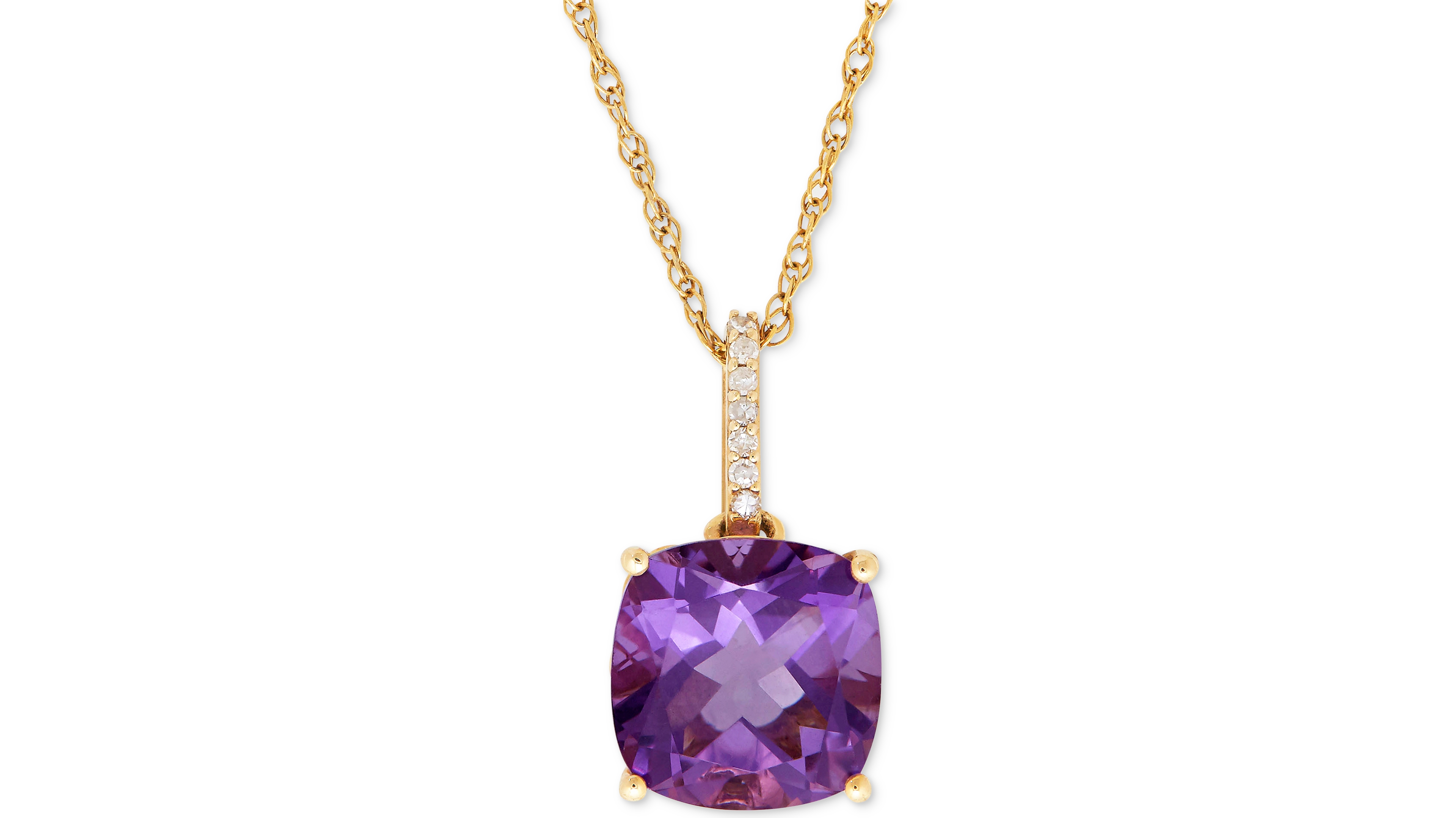 Amethyst (5-1/4 ct. t.w.) and Diamond Accent Pendant Necklace in 14k Gold
