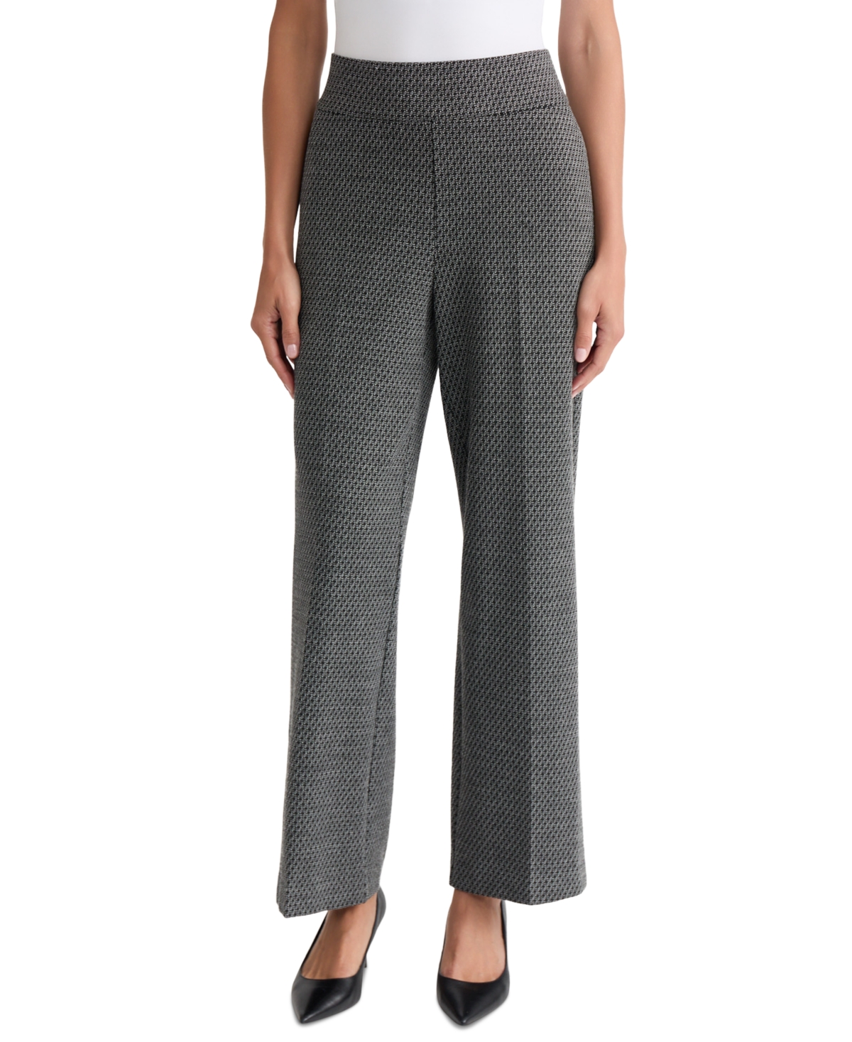 Jones New York Women's High-Rise Wide-Leg Pull-On Pants