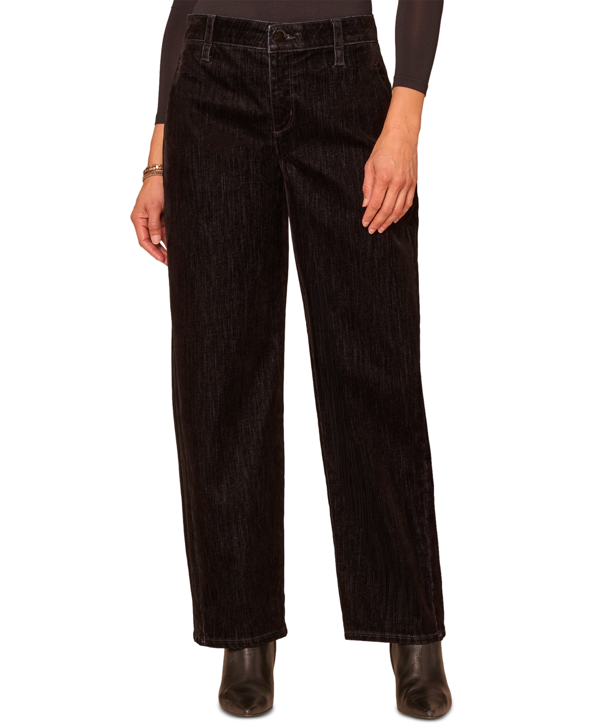 Democracy Petite Ab Solution High-Waist Corduroy Barrel Pants