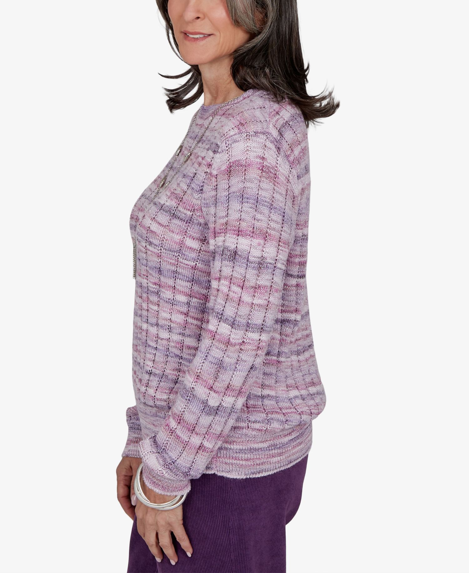 Petite Stripe Fitted Ribbed Sweater