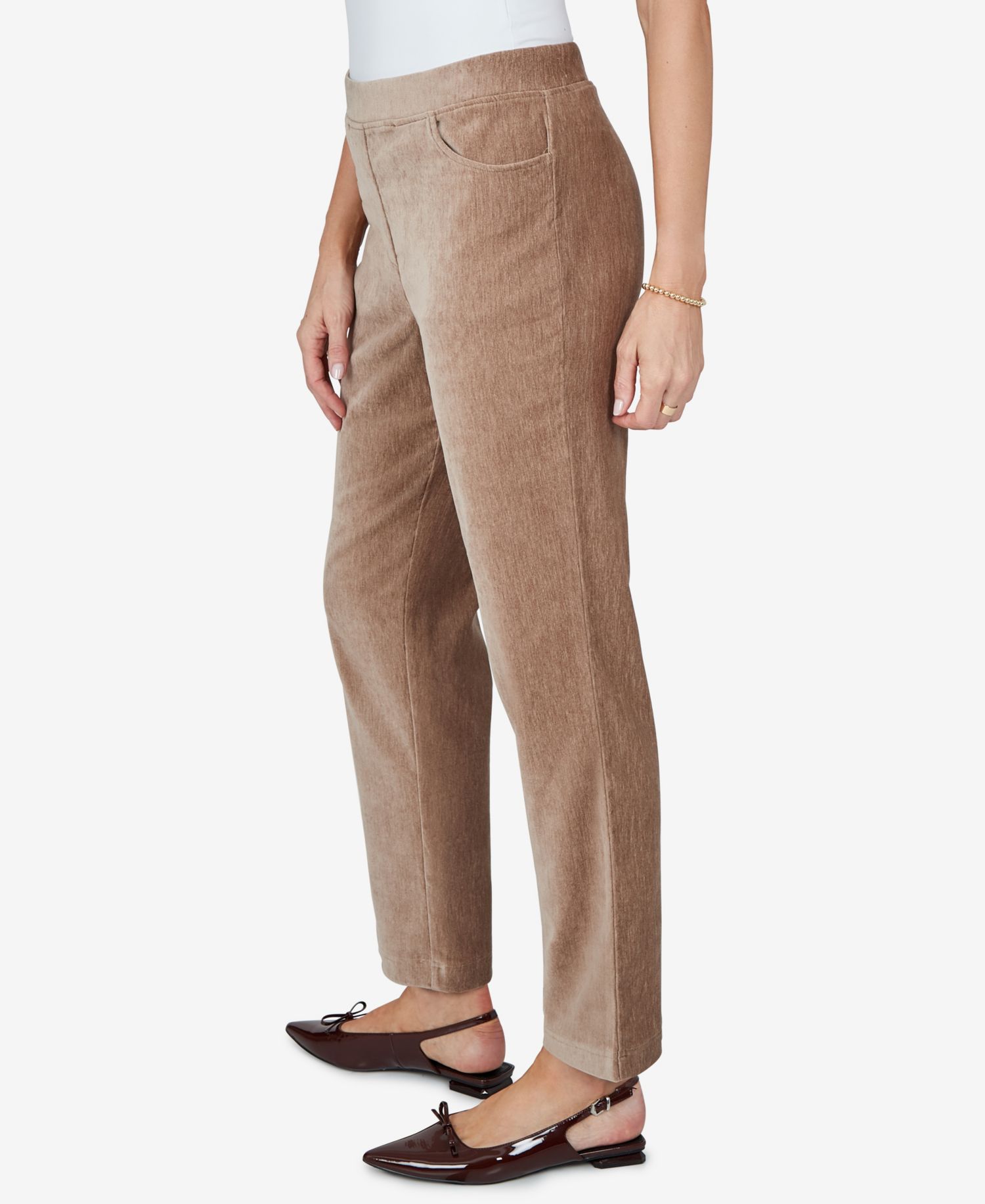 Petite Classics Pull-On Straight Corduroy Pants