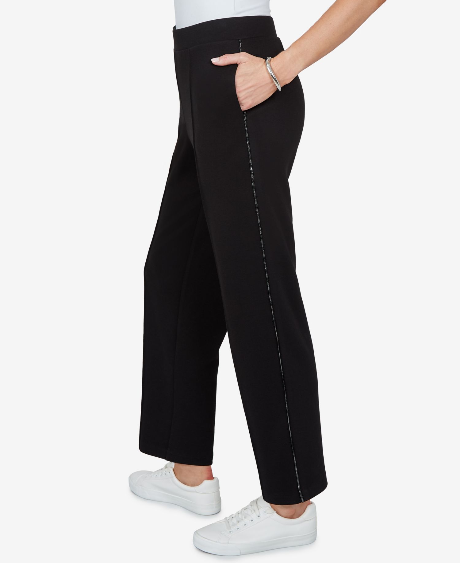 Petite Pull-On Straight Mid-Rise Pants