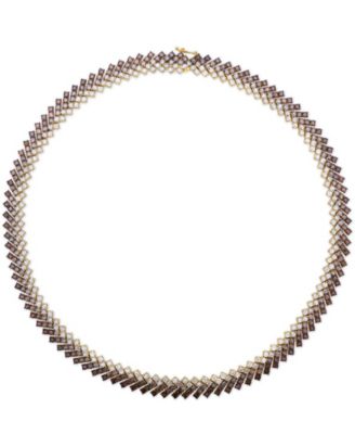 Chocolate Ombr&eacute; Diamond Tennis Necklace (34.06 ct. t.w.) in 14k Yellow Gold
