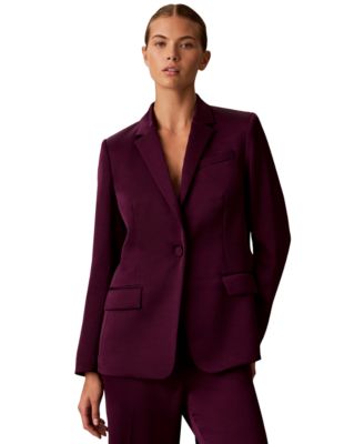Women's Slim-Fit Notch-Collar Satin Blazer