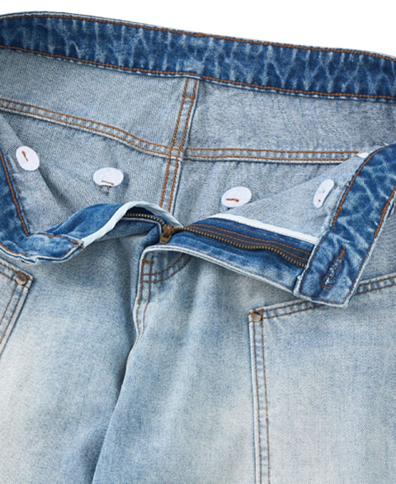 Men's Seam Panel Baggy Barrel Jeans